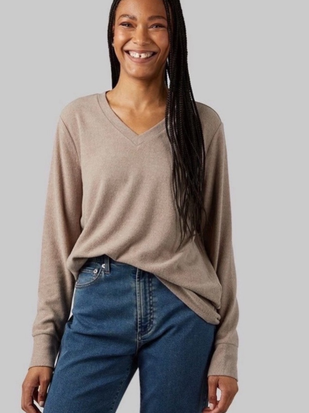 WOMEN'S SOFT SWEATER KNIT VNECK TOP new